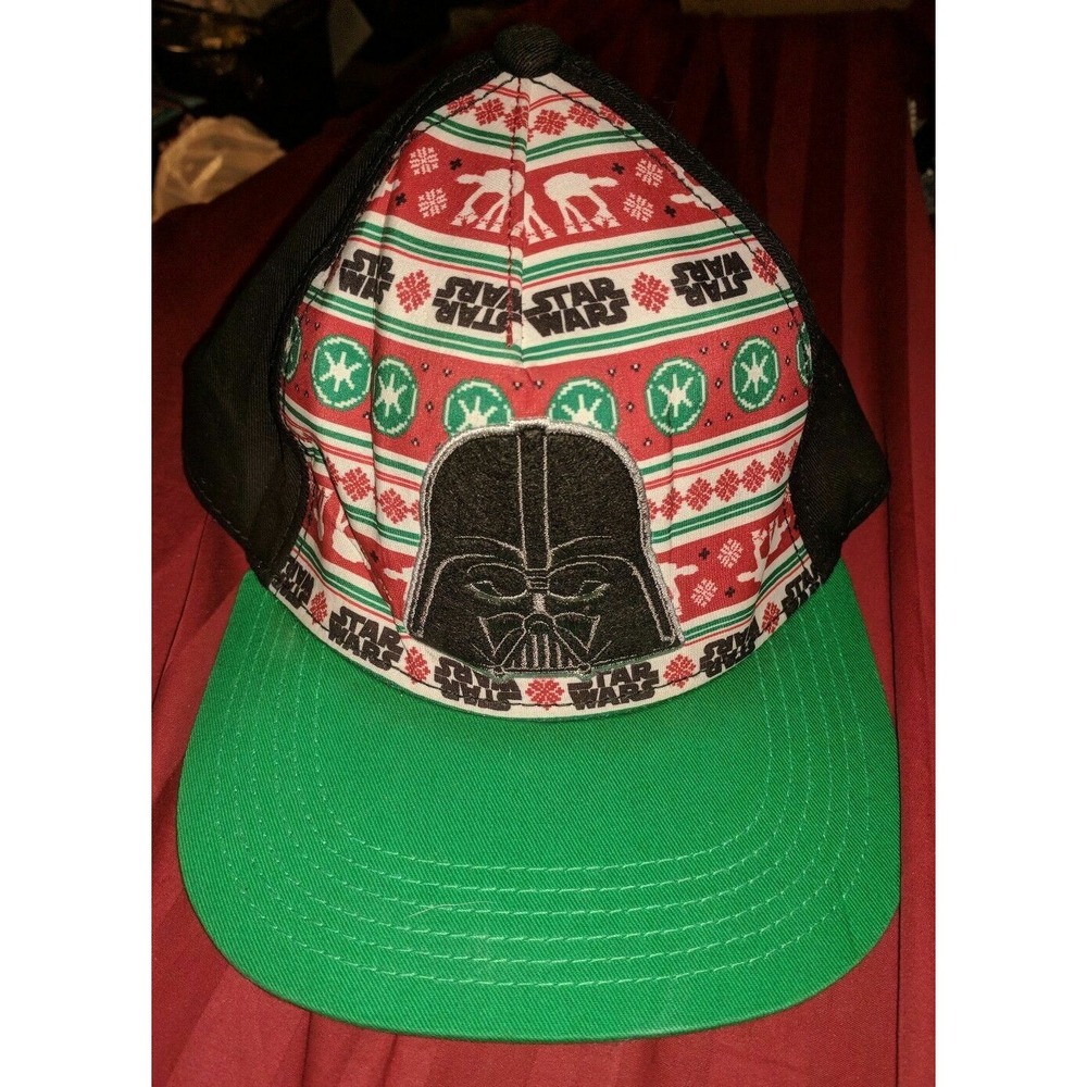 STAR WARS DARTH VADER UGLY CHRISTMAS SWEATER STYLE SNAPBACK HAT RARE HTF BLACK